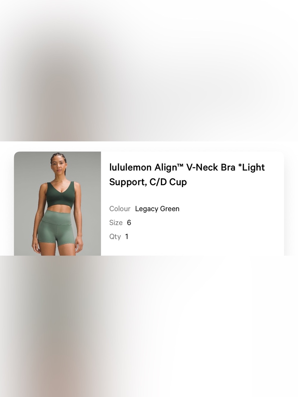 lululemon athletica Align V-Neck Bra in Legacy Green